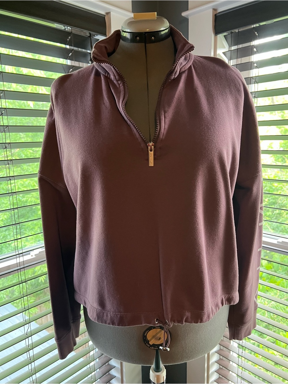 Calvin Klein Women's Dusty Mauve Quarter-Zip Pullover